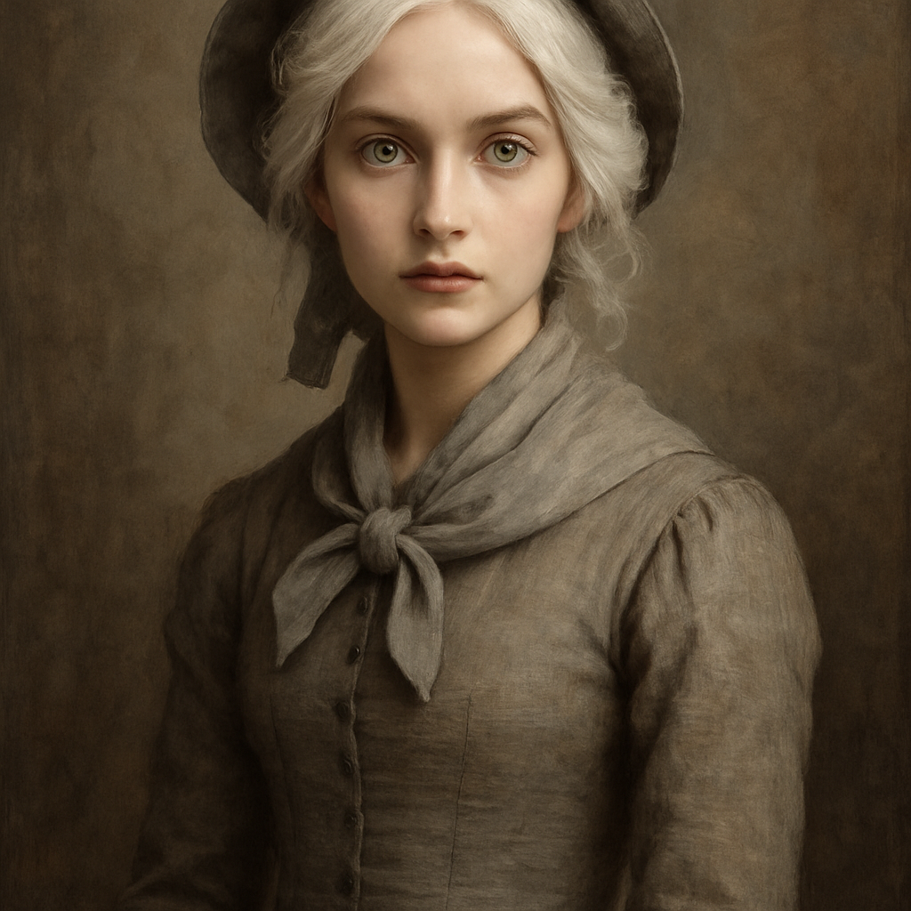 Girl in drab clothes